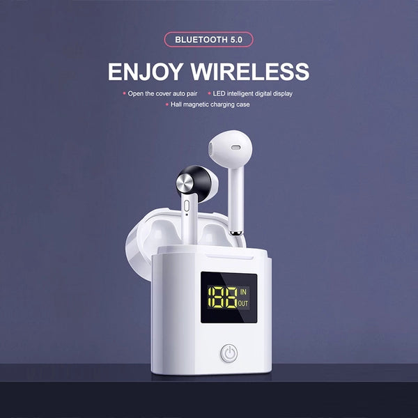 Earbuds HD Stereo Bass Led Power Display Charger Case