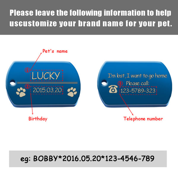 Metal ID Dog Name-Phone No