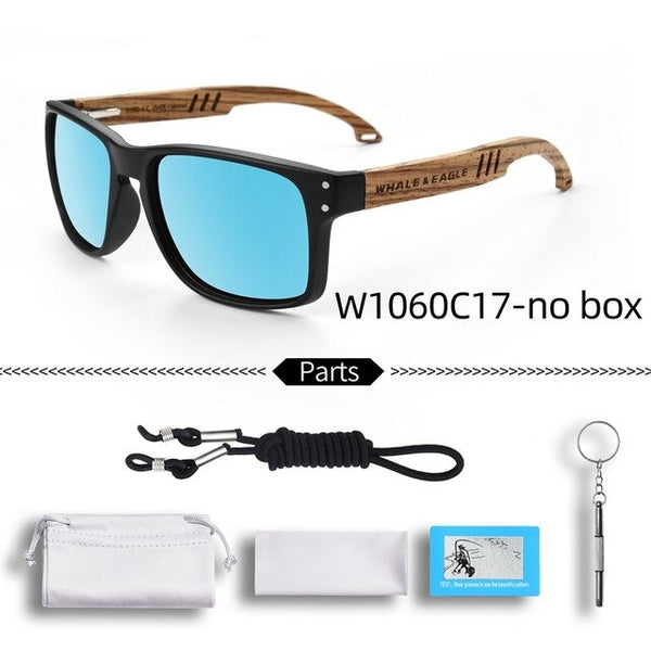 Wooden Zebra s Women Beech Blue Green Lens