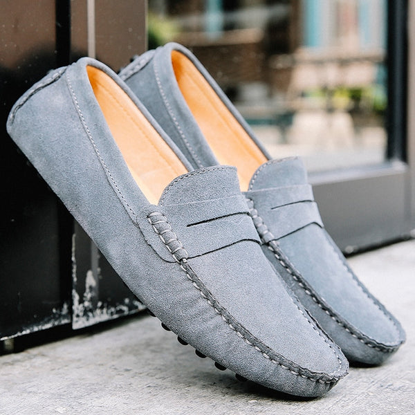 Men Loafers Soft Moccasins Autumn Winter Genuine Leather