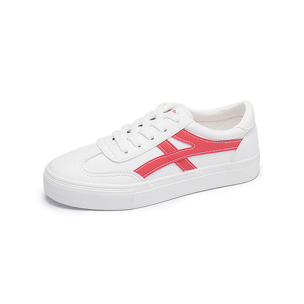 HOT Women  Fashion Breathble Vulcanized Shoes Women Lace up Casual Shoes White