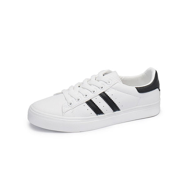 HOT Women  Fashion Breathble Vulcanized Shoes Women Lace up Casual Shoes White