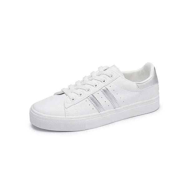 HOT Women  Fashion Breathble Vulcanized Shoes Women Lace up Casual Shoes White