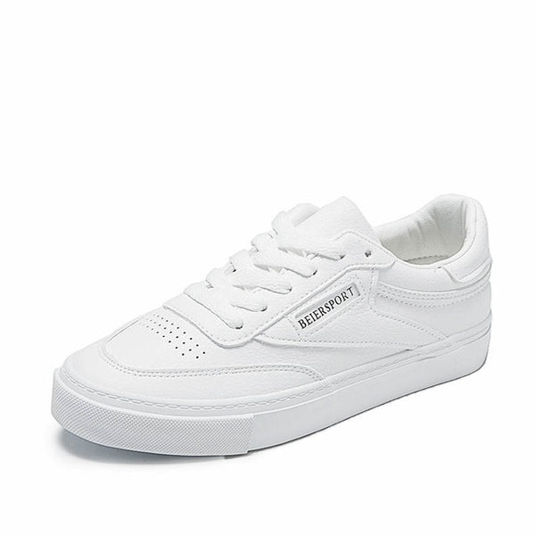 HOT Women  Fashion Breathble Vulcanized Shoes Women Lace up Casual Shoes White