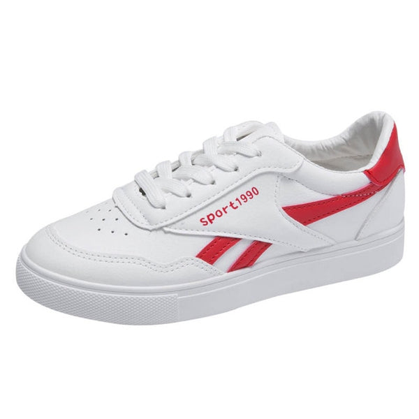 HOT Women  Fashion Breathble Vulcanized Shoes Women Lace up Casual Shoes White