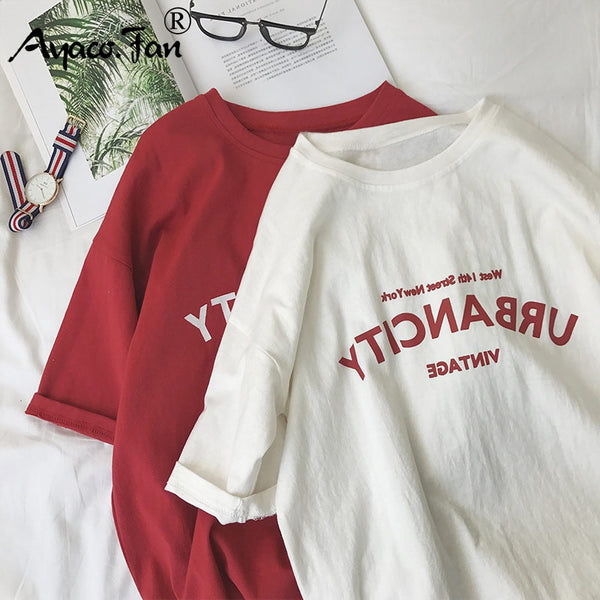 Hip Hop Loose T-shirt Girls Student Streetwear Casual