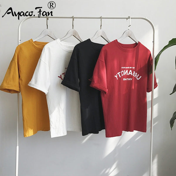 Hip Hop Loose T-shirt Girls Student Streetwear Casual