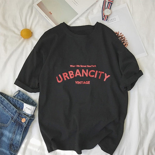Hip Hop Loose T-shirt Girls Student Streetwear Casual