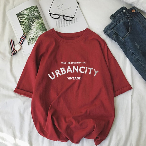 Hip Hop Loose T-shirt Girls Student Streetwear Casual