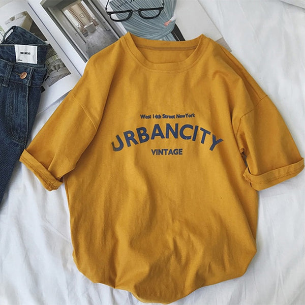 Hip Hop Loose T-shirt Girls Student Streetwear Casual