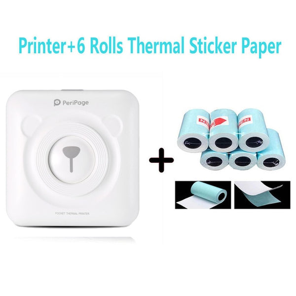 PeriPage Portable Thermal Bluetooth Printer Mini Photo Pictures Printer For Mobile Android iOS