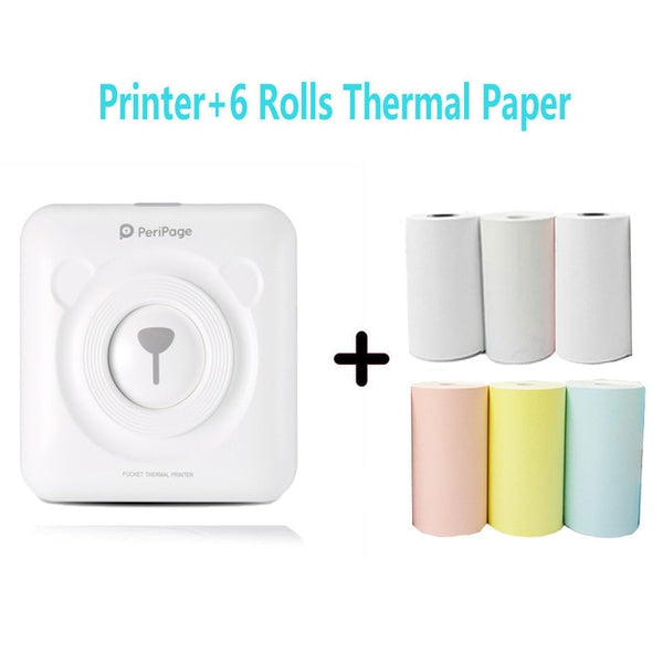 PeriPage Portable Thermal Bluetooth Printer Mini Photo Pictures Printer For Mobile Android iOS