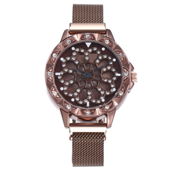 Luxury Rose Gold Watch Women Special Design 360 Degrees Rotation