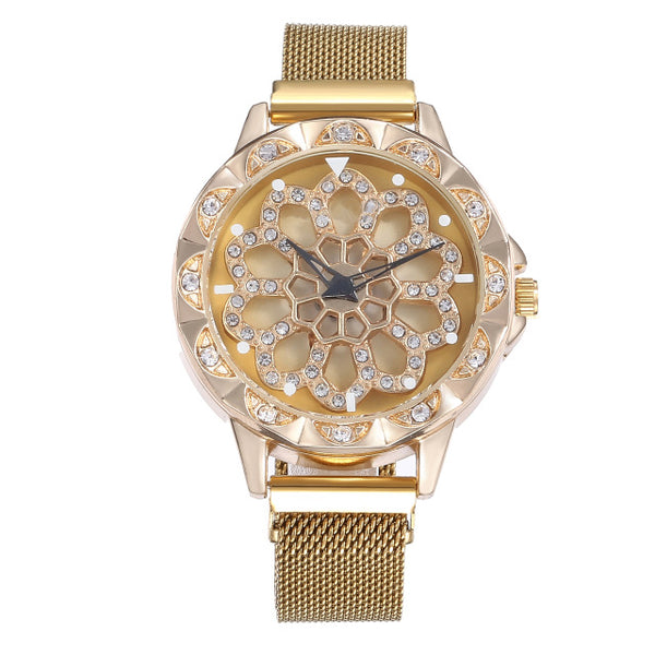 Luxury Rose Gold Watch Women Special Design 360 Degrees Rotation
