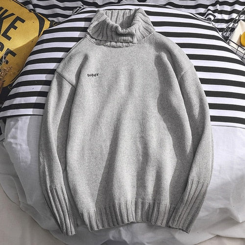Sweaters Men Turtleneck Simple