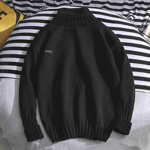 Sweaters Men Turtleneck Simple