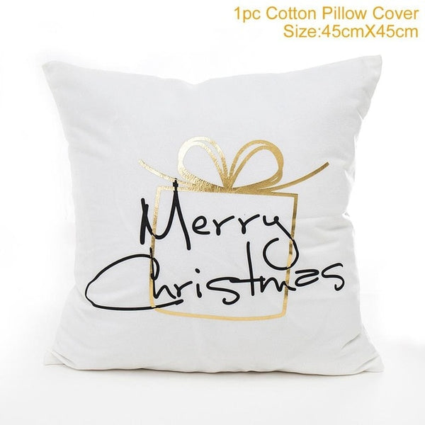 FENGRISE 45x45cm Cotton Linen Merry Christmas Cover