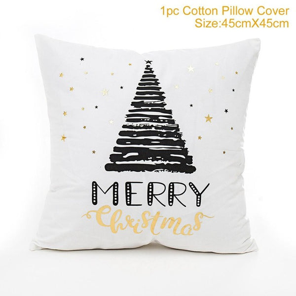 FENGRISE 45x45cm Cotton Linen Merry Christmas Cover
