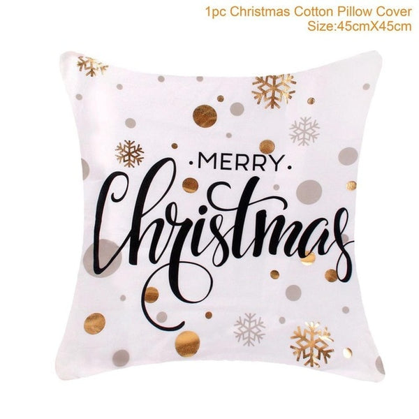 FENGRISE 45x45cm Cotton Linen Merry Christmas Cover