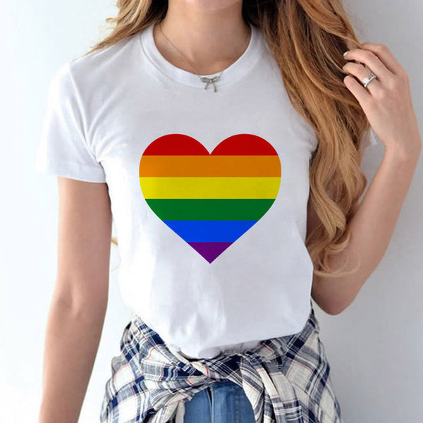 Love Wins Women & Men Rainbow Top T-Shirt Tee Kawaii