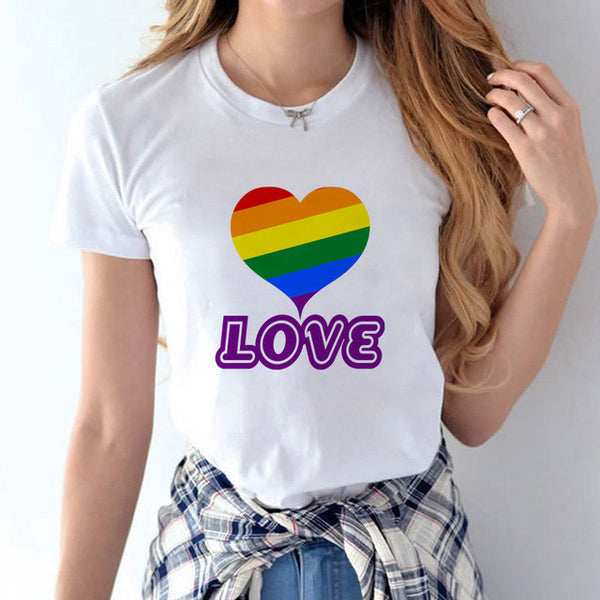 Love Wins Women & Men Rainbow Top T-Shirt Tee Kawaii
