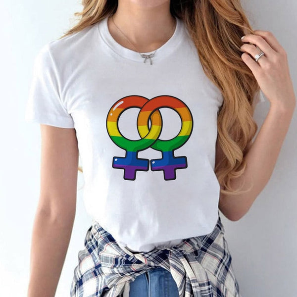 Love Wins Women & Men Rainbow Top T-Shirt Tee Kawaii