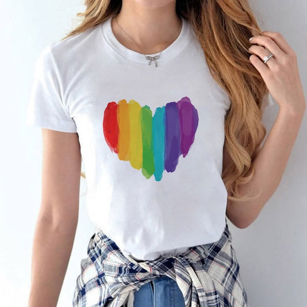 Love Wins Women & Men Rainbow Top T-Shirt Tee Kawaii
