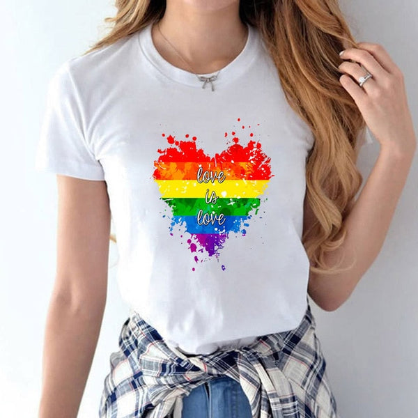 Love Wins Women & Men Rainbow Top T-Shirt Tee Kawaii