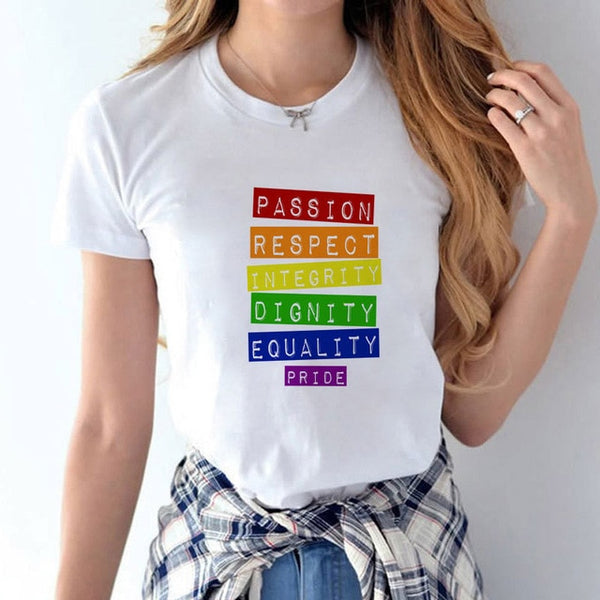 Love Wins Women & Men Rainbow Top T-Shirt Tee Kawaii