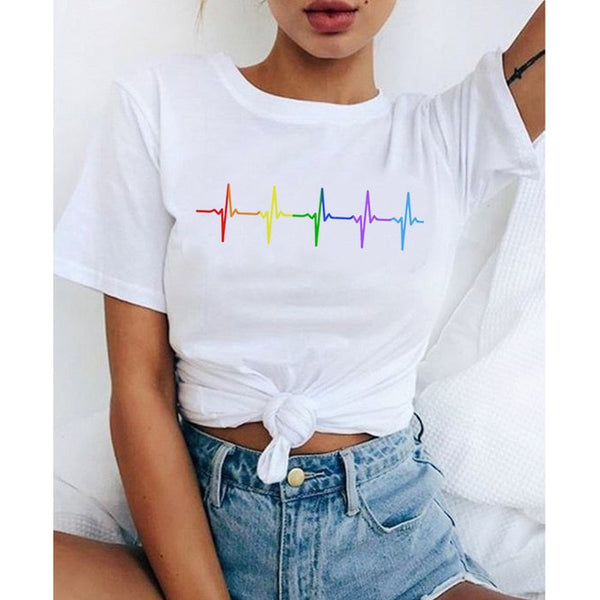 Love Wins Women & Men Rainbow Top T-Shirt Tee Kawaii
