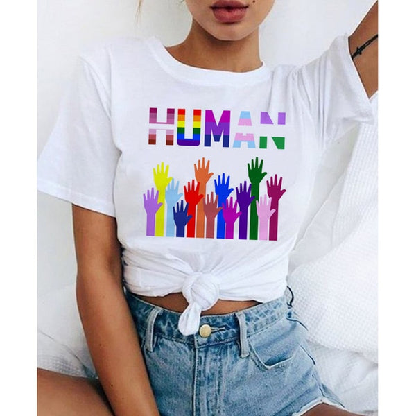 Love Wins Women & Men Rainbow Top T-Shirt Tee Kawaii