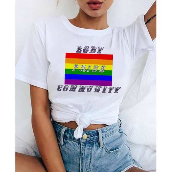 Love Wins Women & Men Rainbow Top T-Shirt Tee Kawaii
