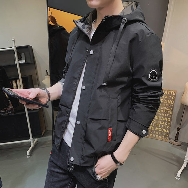 Casaco Masculino Solid Bomber Jacket Men Autumn Spring Military