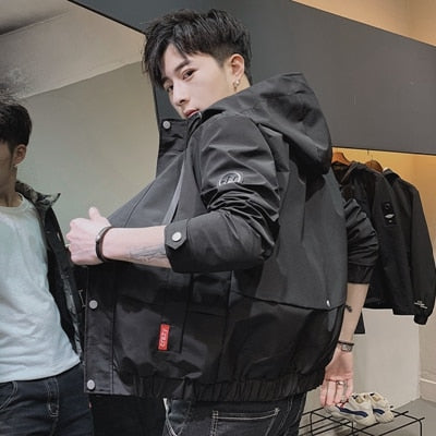 Casaco Masculino Solid Bomber Jacket Men Autumn Spring Military