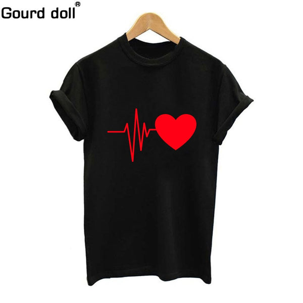 Love Printed Women T-shirts Casual Tee Shirt