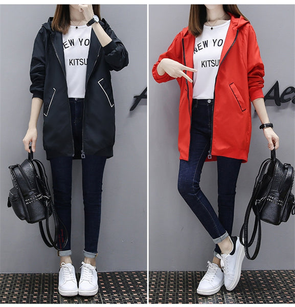 Fashion Long Trench Coats For Women  Spring Autumn Windbreaker Outerwear