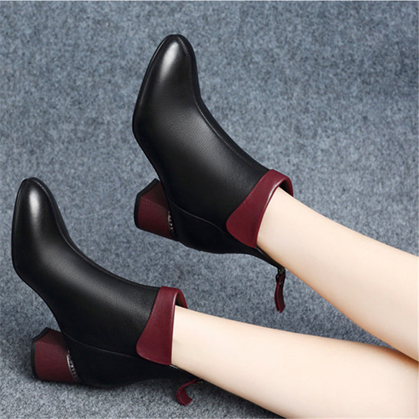 Zanpace New Women Boots Autumn High Heels Women Ankle Shoes Size 35-42