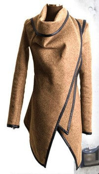 Casaco Feminino New Fashion Women Asymmetric Trench Women Winter Woolen Overcoat Woolen Coat 5 Colors