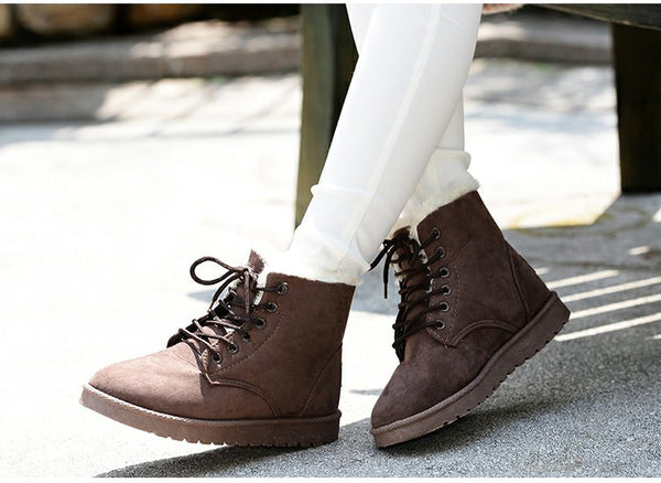 Women Boots Winter Warm Snow Boots Women Faux Suede Ankle Boots
