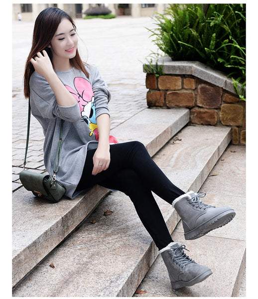 Women Boots Winter Warm Snow Boots Women Faux Suede Ankle Boots