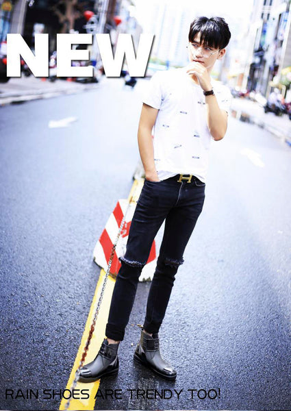 Short rain boots men's non-slip waterproof shoes rubber shoes fashion zapatos de hombre  men boots