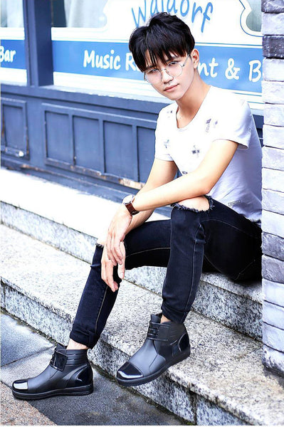 Short rain boots men's non-slip waterproof shoes rubber shoes fashion zapatos de hombre  men boots