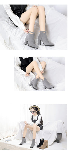 Hot 3Colour Women shoes Winter Autumn Casual Women High Heels Pumps Warm