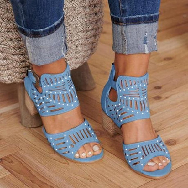 WENYUJH Whole Sale New Women Sandals High Heels Vintage Hollow