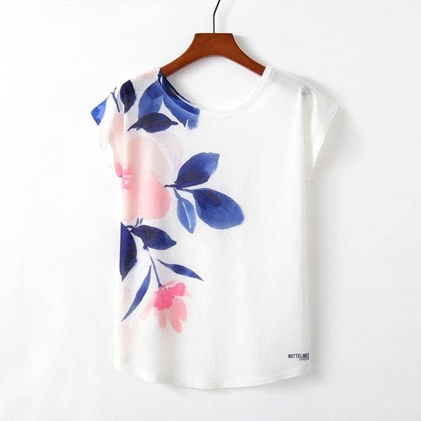 Summer Autumn Women Cute Style Bird Print Loose