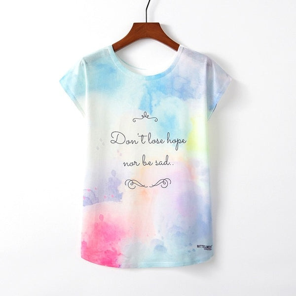 Summer Autumn Women Cute Style Bird Print Loose