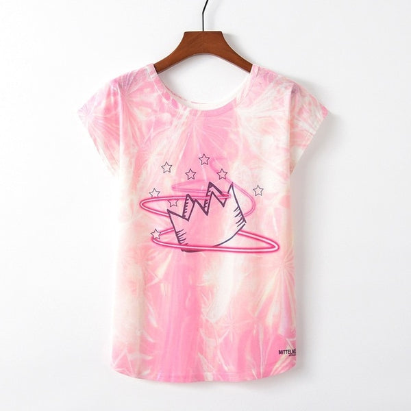 Summer Autumn Women Cute Style Bird Print Loose