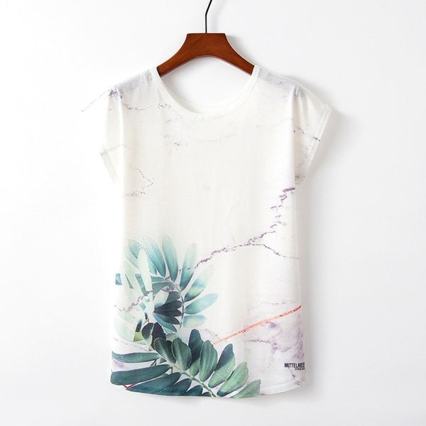 Summer Autumn Women Cute Style Bird Print Loose
