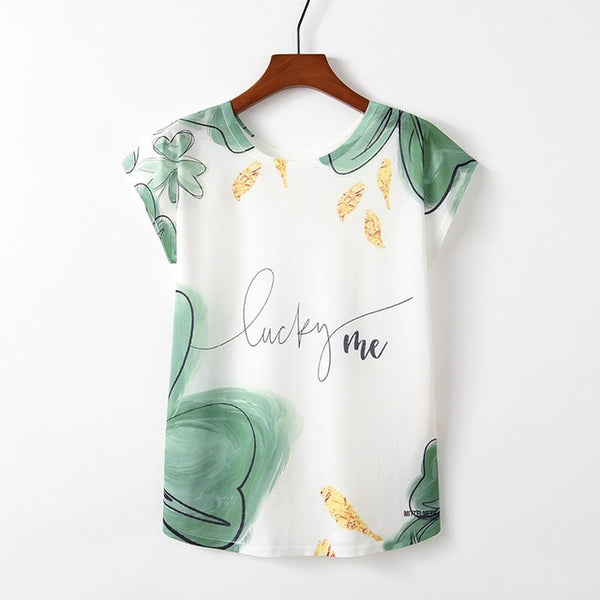 Summer Autumn Women Cute Style Bird Print Loose