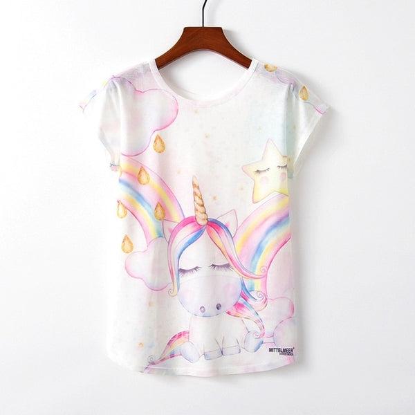 Summer Autumn Women Cute Style Bird Print Loose